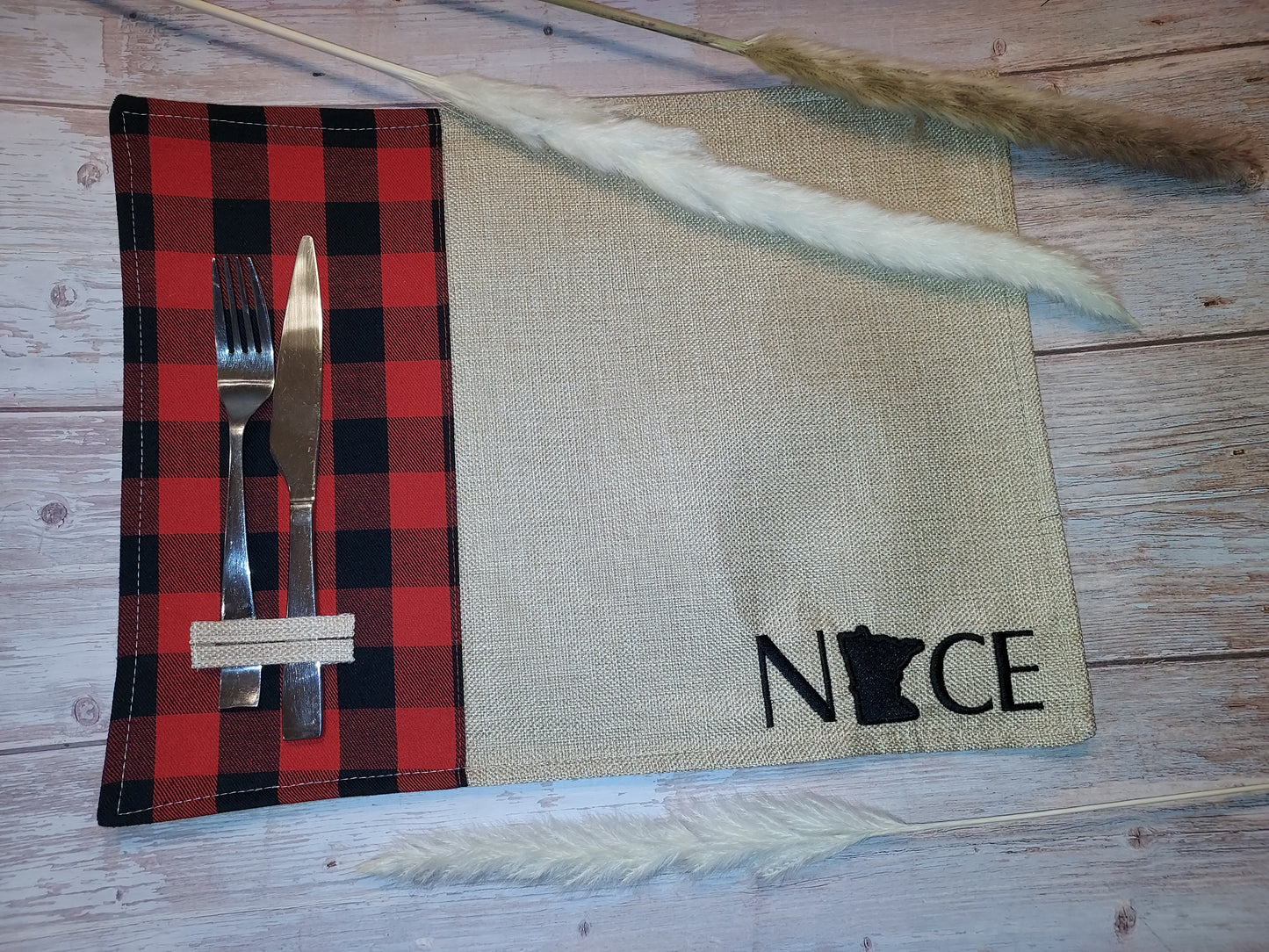 Minnesota placemat | MN | Decor | Buffalo Plaid | Uffda | Ope | Nice | MN Love