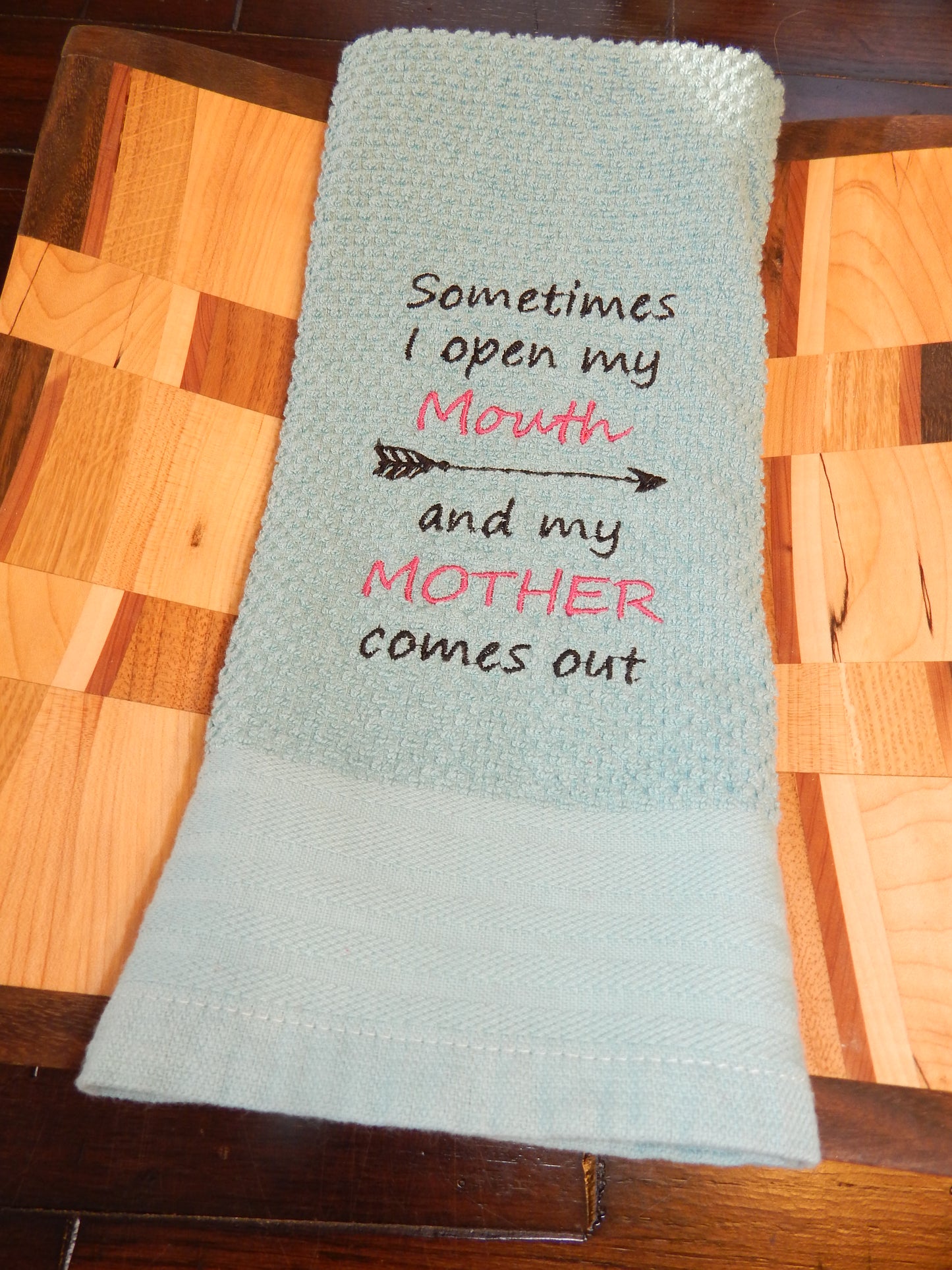 Funny Gift for Daughter | Embroidered Towel | Custom Embroidered Towel | Mother Daughter | Kitchen | Bar | Coffee Bar | Bathroom | Fun | Her