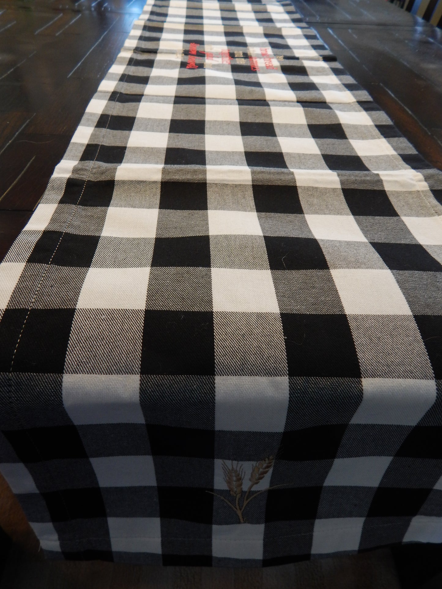 Acts 2 46 | Bible Saying Table Runner | Buffalo Plaid | Christian Table | Table Decoration | Plaid Table Runner | House Warming | Embroidery