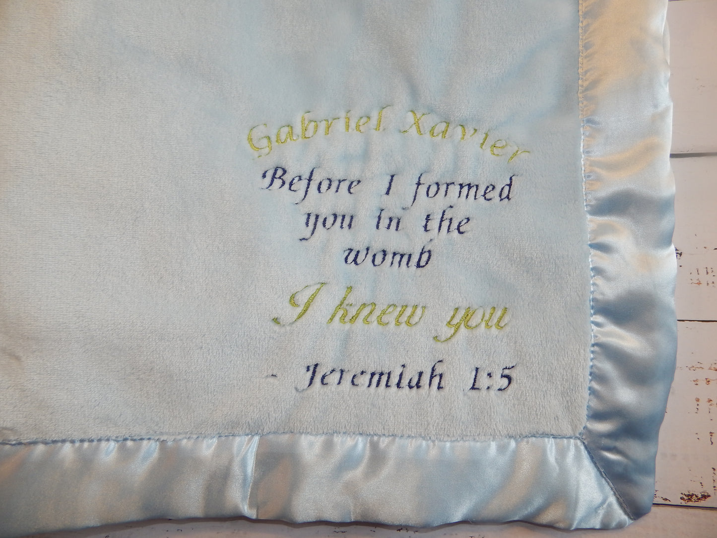 Custom Religious Baby Blanket | Baptism Baby Gift | Baptism Personalization | Baby Name | Baptism Date | Godchild | Jeremiah 1:5