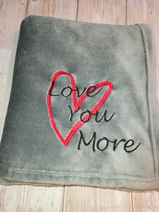 Love | Blanket | I Love You | Love you more | Valentine's Day | Wedding | Custom Embroidery | Blanket | Custom Blanket | Gift | Special |