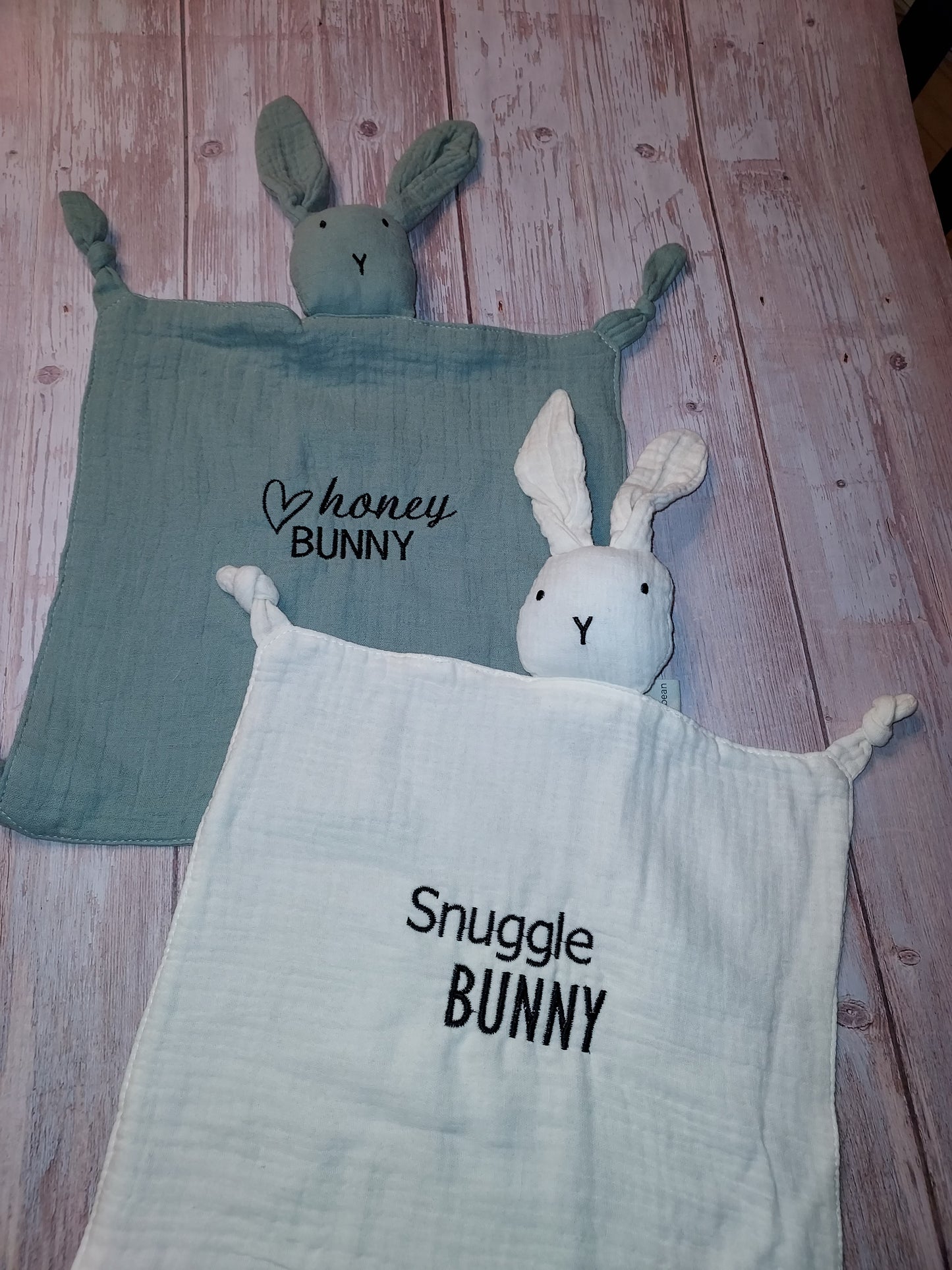 Snuggle Bunny | Honey Bunny | Baby Gift | Baby Snuggle Blanket | Burp Cloth | Rabbitt