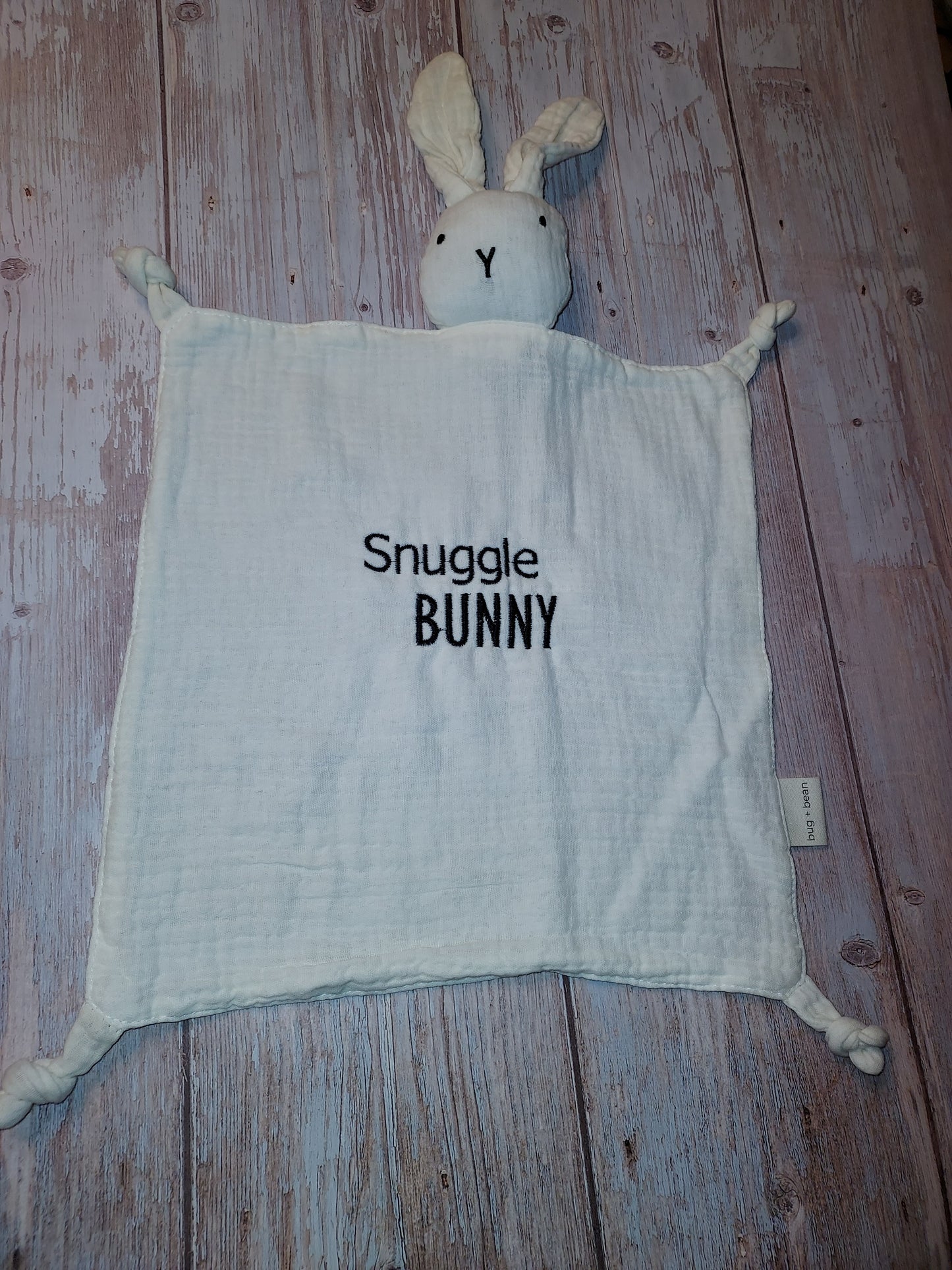 Snuggle Bunny | Honey Bunny | Baby Gift | Baby Snuggle Blanket | Burp Cloth | Rabbitt