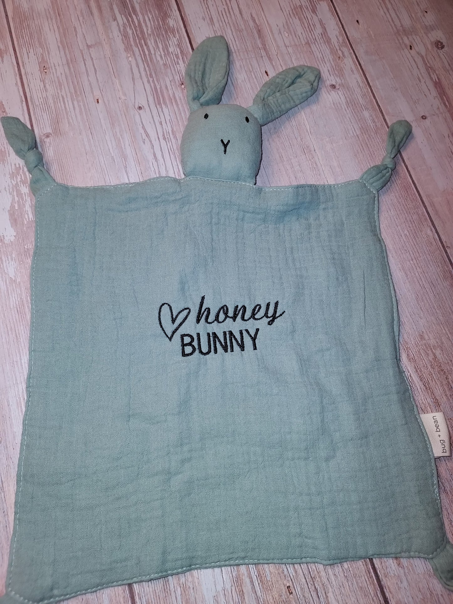 Snuggle Bunny | Honey Bunny | Baby Gift | Baby Snuggle Blanket | Burp Cloth | Rabbitt