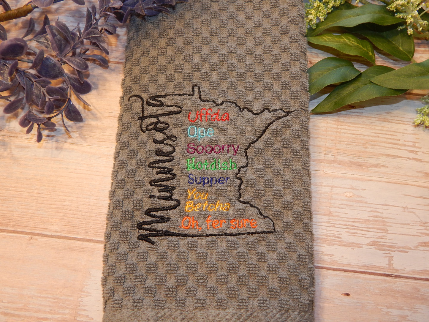 Minnesota State Kitchen Towel | Minnesota Funny Gift | MN | Supper | Hotdish | Oh for funny | Joke | Gift for Mom | Gift for Home | Oh Fer