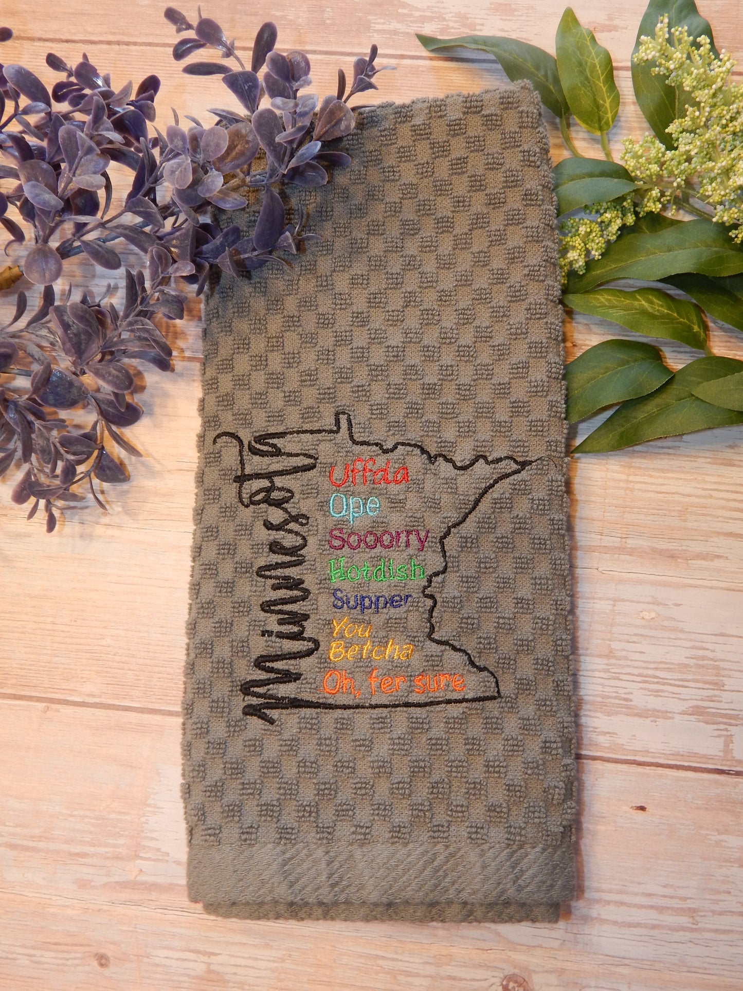 Minnesota State Kitchen Towel | Minnesota Funny Gift | MN | Supper | Hotdish | Oh for funny | Joke | Gift for Mom | Gift for Home | Oh Fer