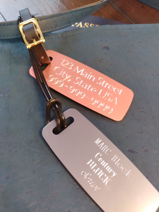 Engraved Luggage Tags | Add Personalization | Travel Tags | Bag Tag| Wedding Gift | Shower Gift | Travel Gift | Study Abroad | Customize |