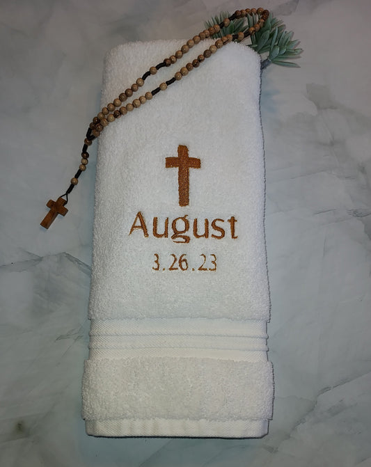 Baptism Gift | Baptism Towel | Christening | Gift for baby | Baby Boy | Baby Girl | Holy Water | Christian | Baptized in Christ | Custom