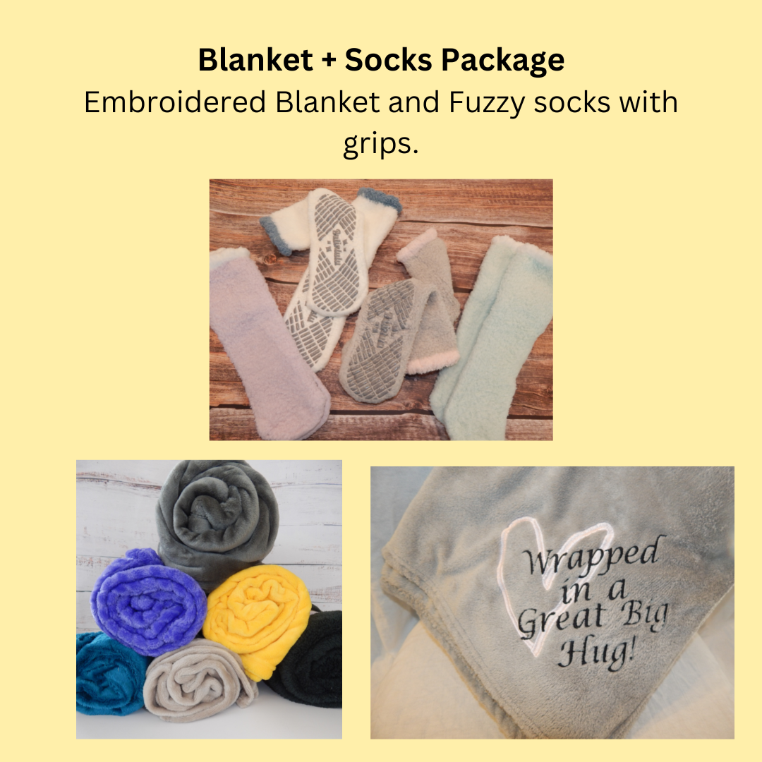 Comfort Gift | Chemo | Cancer | Custom Gift | Soft Blanket | Soft socks | Grip Socks | Lip Bam | Ribbon | Gift Box | Gift Package | Cancer