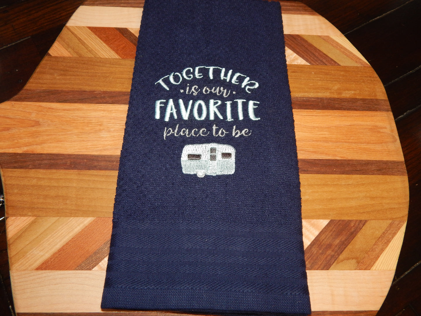 Home or Camper Kitchen Towel | Together is our favorite place to be | Camper | Camping | Love | Couple Gift | Family