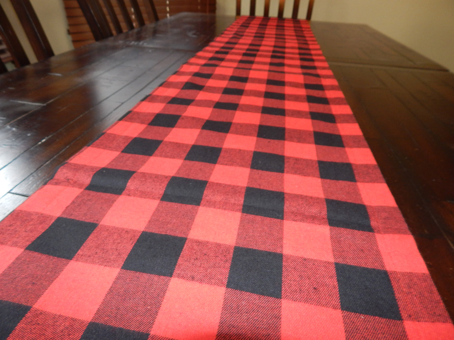 Plaid Table Runner | Red Plaid | White Plaid | Farmhouse | Plaid Decoration | Dining Room | Housewarming Gift