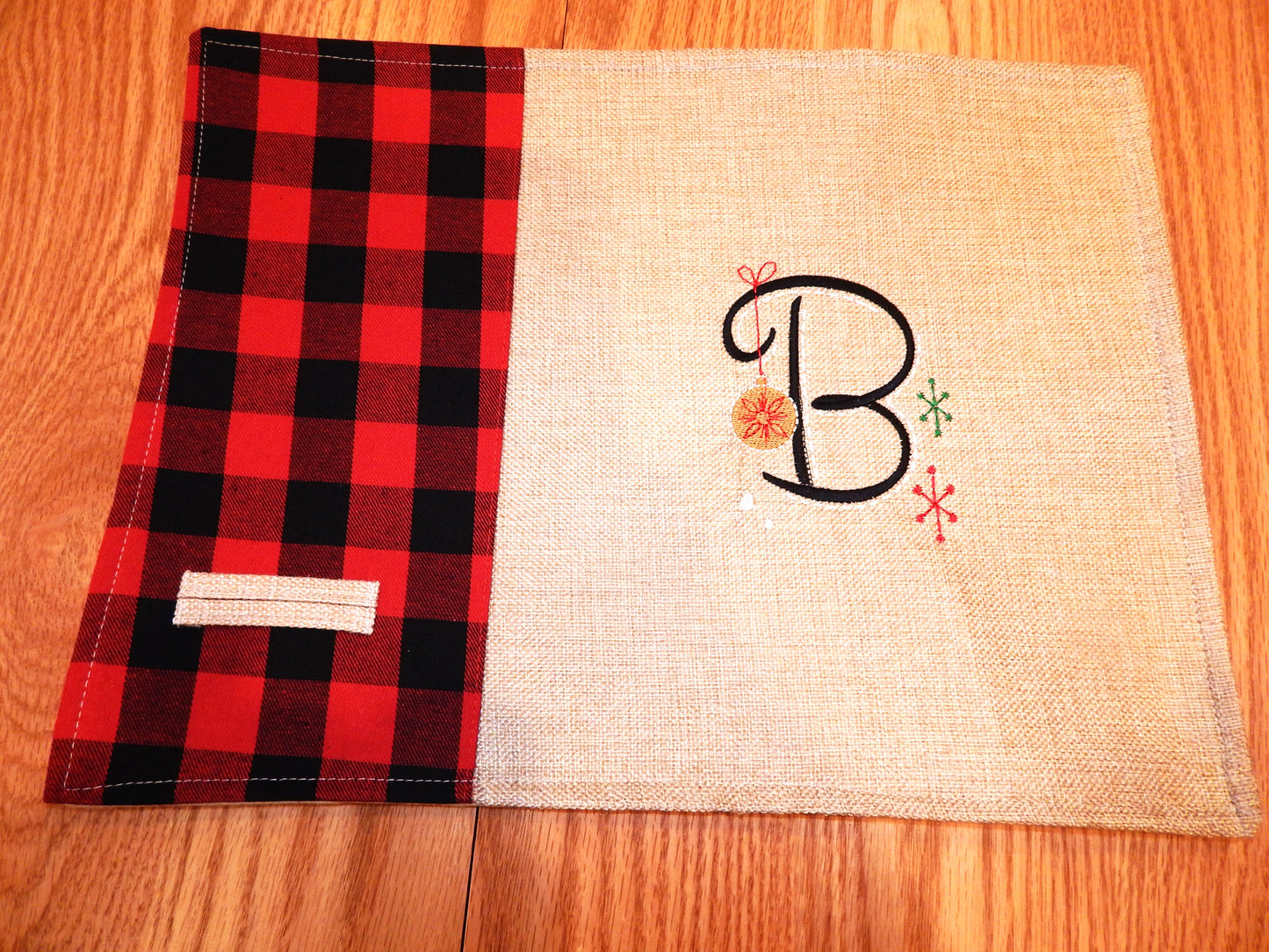 Holiday Placemats | Custom Table Setting | Customize | Embroidery | Christmas Table | Decoration | Plaid | Red | Black | Party Favor | Gift