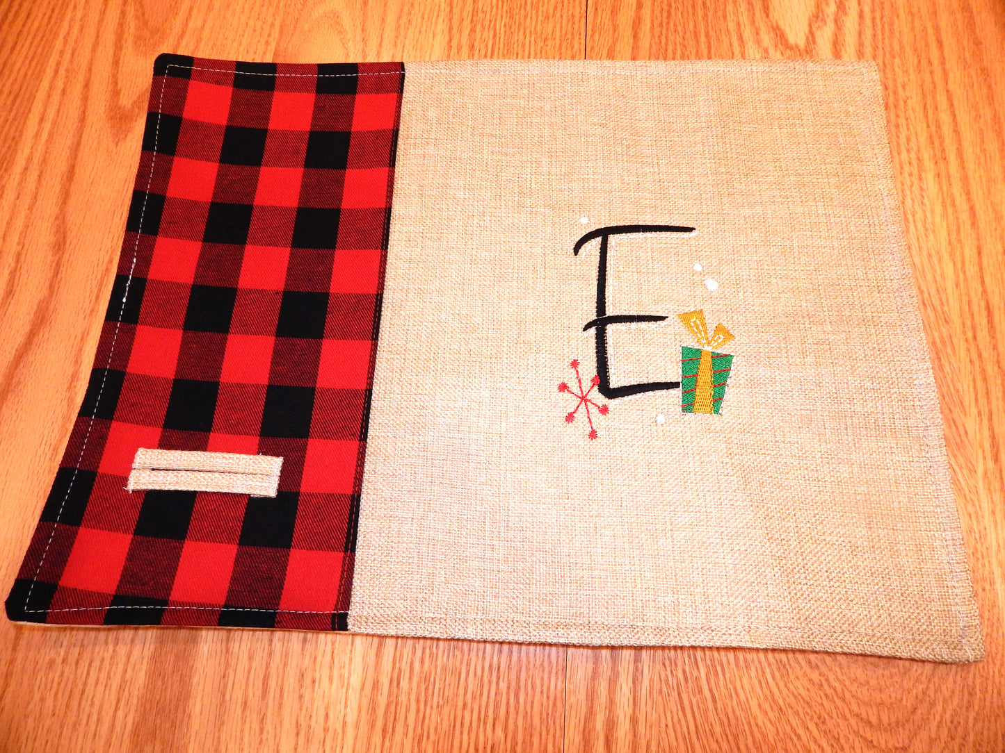 Holiday Placemats | Custom Table Setting | Customize | Embroidery | Christmas Table | Decoration | Plaid | Red | Black | Party Favor | Gift