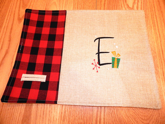 Holiday Placemats | Custom Table Setting | Customize | Embroidery | Christmas Table | Decoration | Plaid | Red | Black | Party Favor | Gift