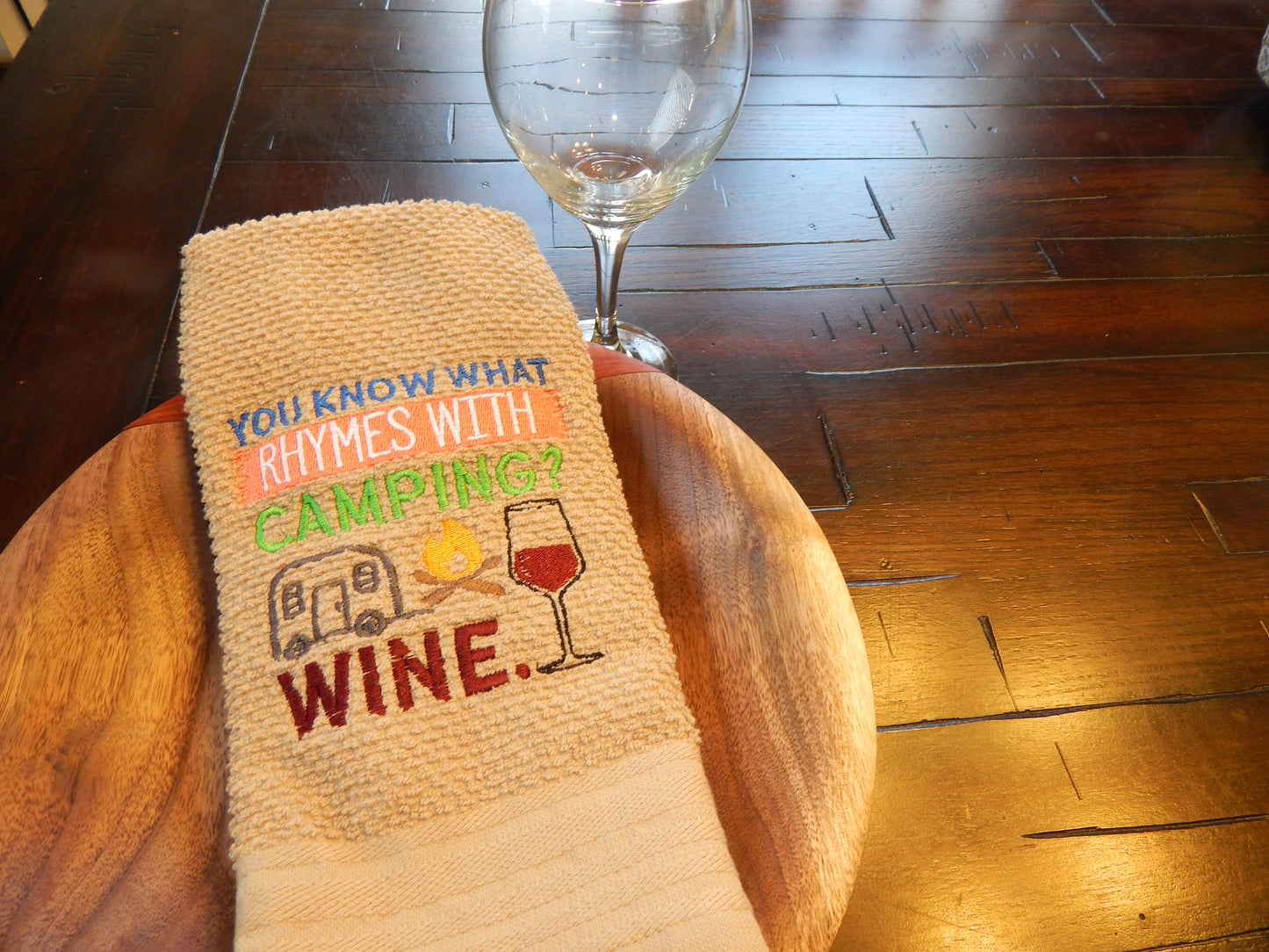 Funny Camping Wine Towel  | Camping and Wine | Wine | Bar | Outdoor Funny Towel | Camping and Drinking | Wino | Camping Gift | Bar Gift | Camper