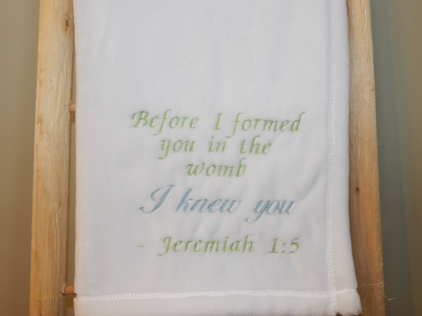 Custom Religious Baby Blanket | Baptism Baby Gift | Baptism Personalization | Baby Name | Baptism Date | Godchild | Jeremiah 1:5