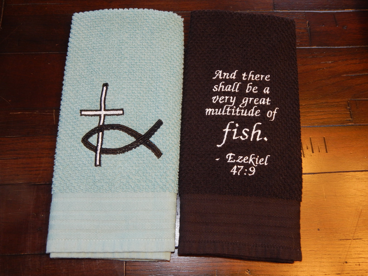 Ezekiel Fishing | Multitude of Fish | |Christian Fishing | Jesus Fish | Fishing Gift | Boat | Fishing Towel Set | Bible | Fish and Bible | Gift for Dad | Fishing Love