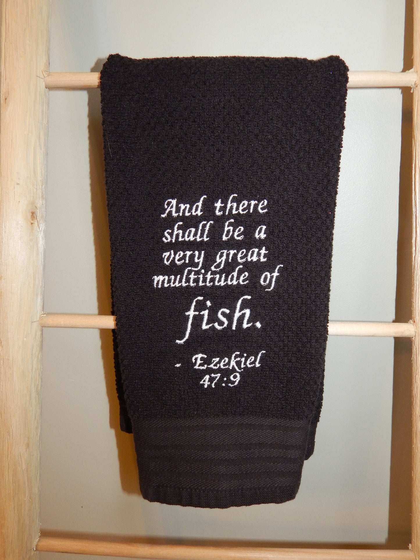 Ezekiel Fishing | Multitude of Fish | |Christian Fishing | Jesus Fish | Fishing Gift | Boat | Fishing Towel Set | Bible | Fish and Bible | Gift for Dad | Fishing Love