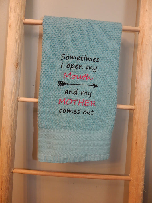Funny Gift for Daughter | Embroidered Towel | Custom Embroidered Towel | Mother Daughter | Kitchen | Bar | Coffee Bar | Bathroom | Fun | Her