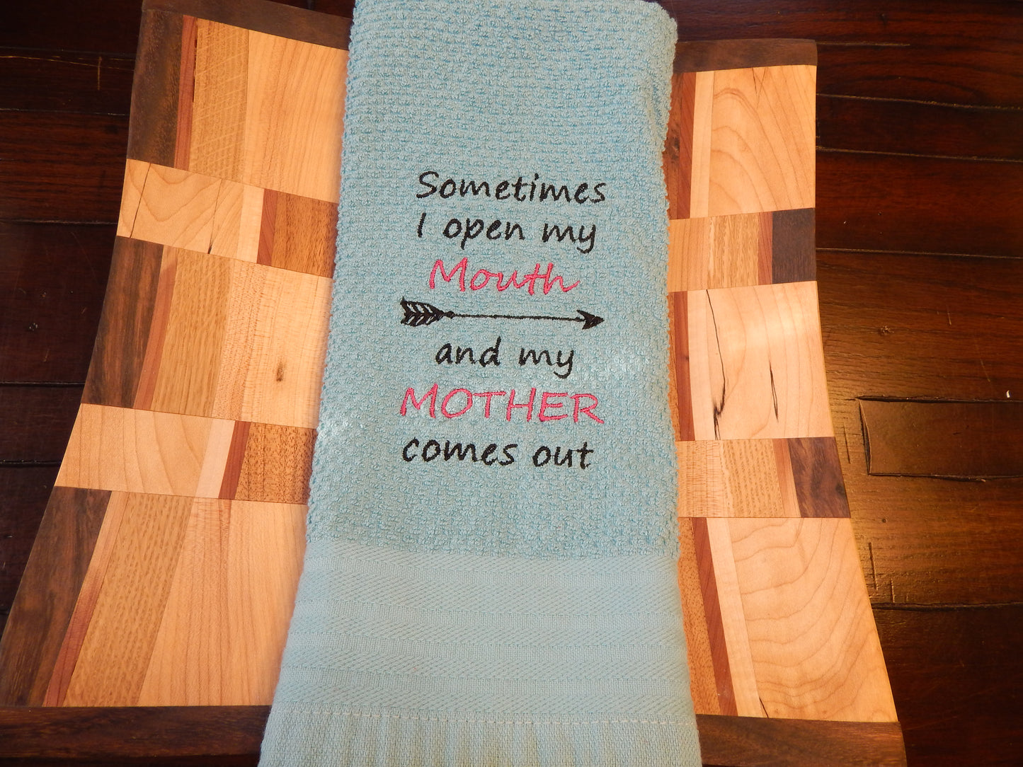 Funny Gift for Daughter | Embroidered Towel | Custom Embroidered Towel | Mother Daughter | Kitchen | Bar | Coffee Bar | Bathroom | Fun | Her