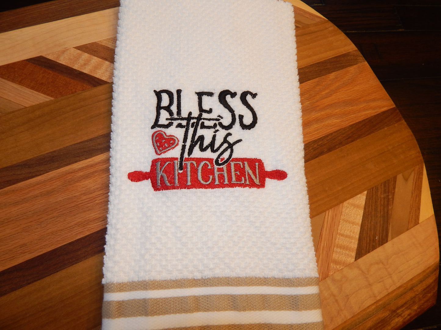 Bless This Kitchen Embroidered Towel | Christian Kitchen Towel | Kitchen Embroidery | Kitchen Love | Kitchen Decor | Housewarming | Gift |