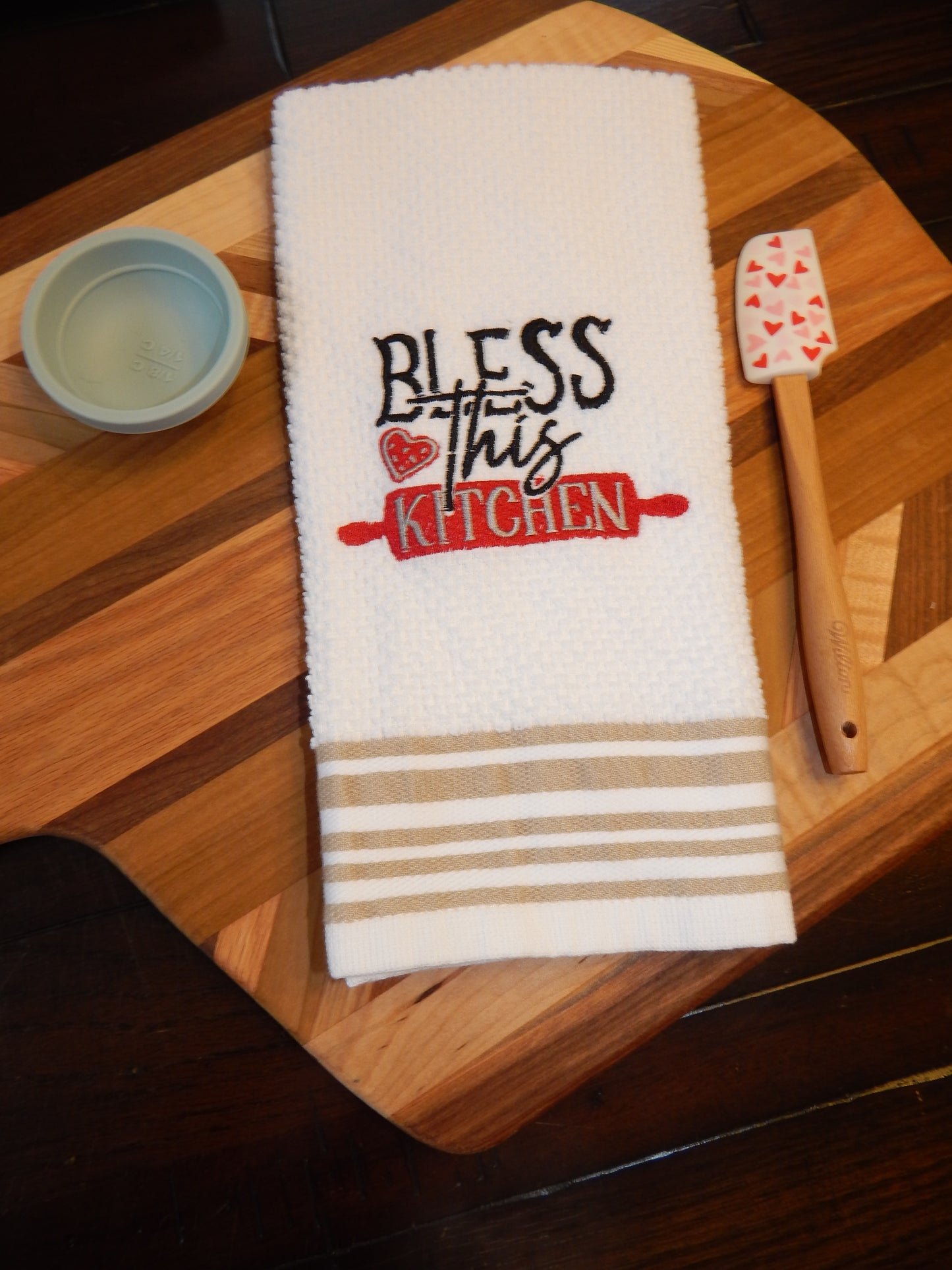 Bless This Kitchen Embroidered Towel | Christian Kitchen Towel | Kitchen Embroidery | Kitchen Love | Kitchen Decor | Housewarming | Gift |