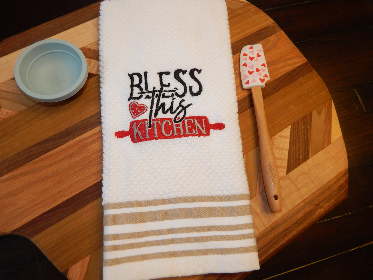 Bless This Kitchen Embroidered Towel | Christian Kitchen Towel | Kitchen Embroidery | Kitchen Love | Kitchen Decor | Housewarming | Gift |