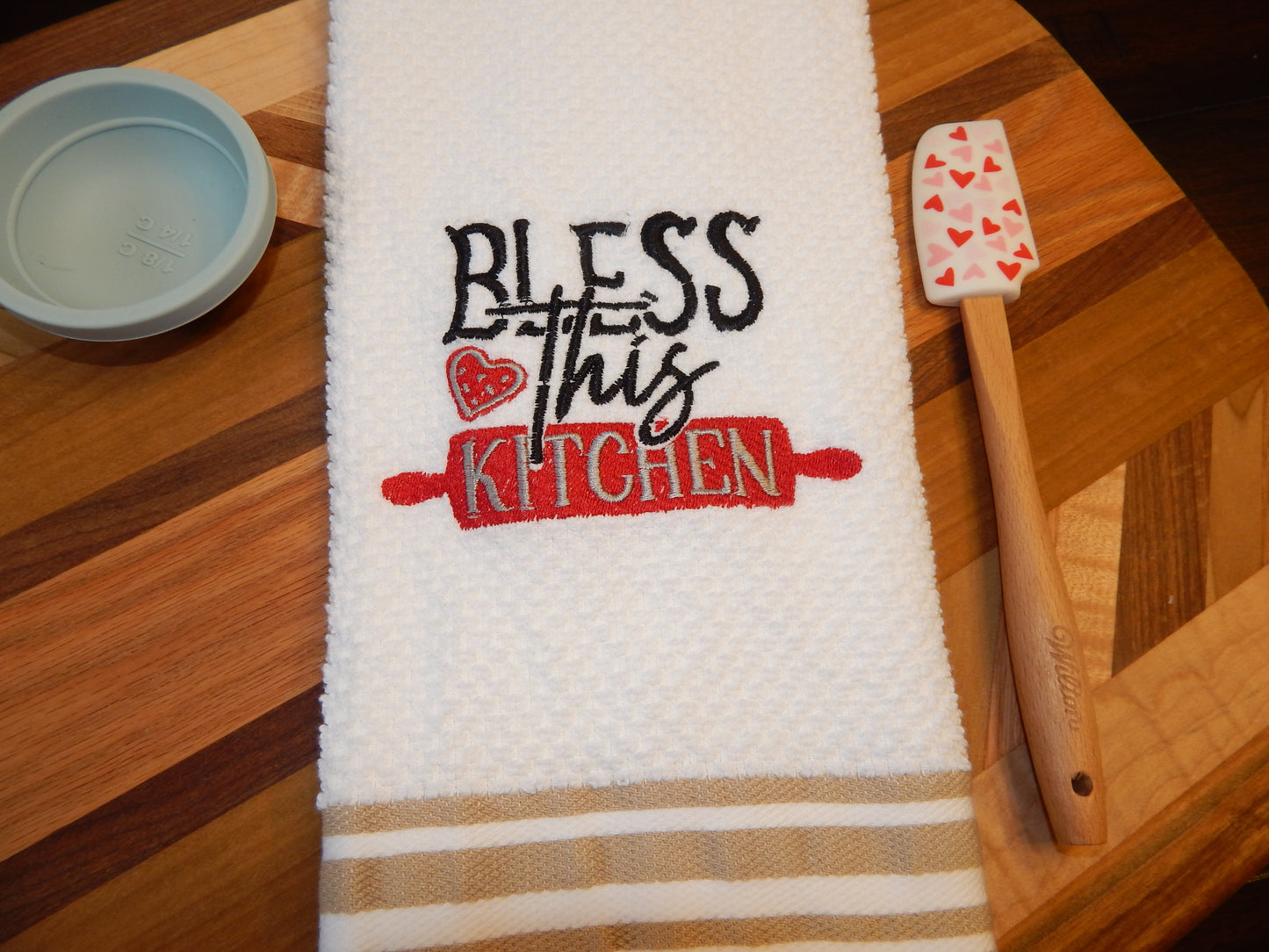 Bless This Kitchen Embroidered Towel | Christian Kitchen Towel | Kitchen Embroidery | Kitchen Love | Kitchen Decor | Housewarming | Gift |