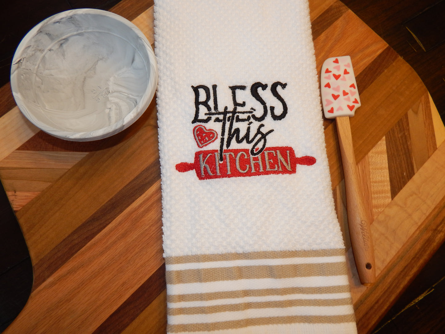 Bless This Kitchen Embroidered Towel | Christian Kitchen Towel | Kitchen Embroidery | Kitchen Love | Kitchen Decor | Housewarming | Gift |