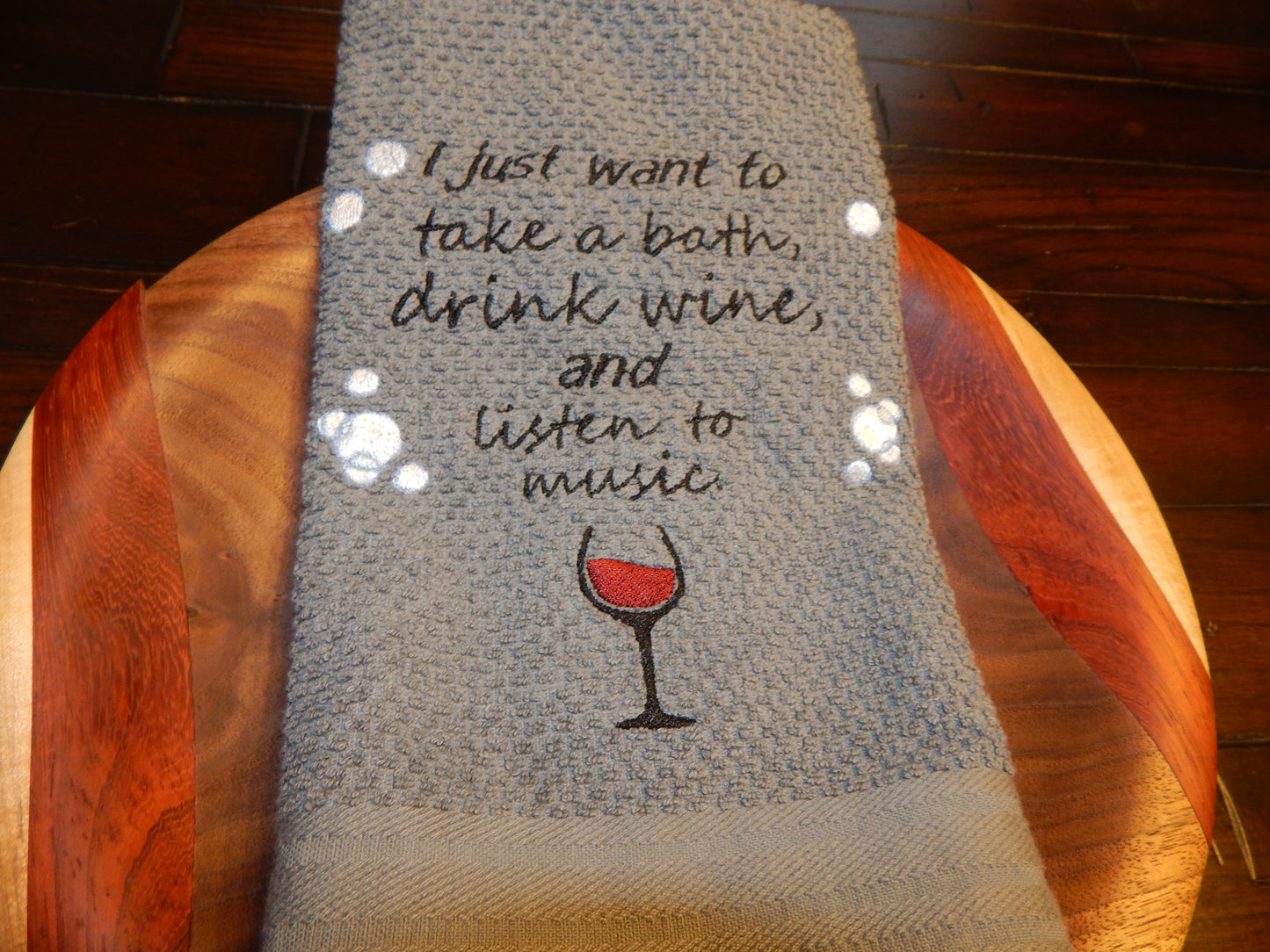 Drink Wine and Take a Bath Towel | Bathroom Towel | Gift for friend | Funny Bathroom Towel | Add Customization | Gift for her | Music Lover