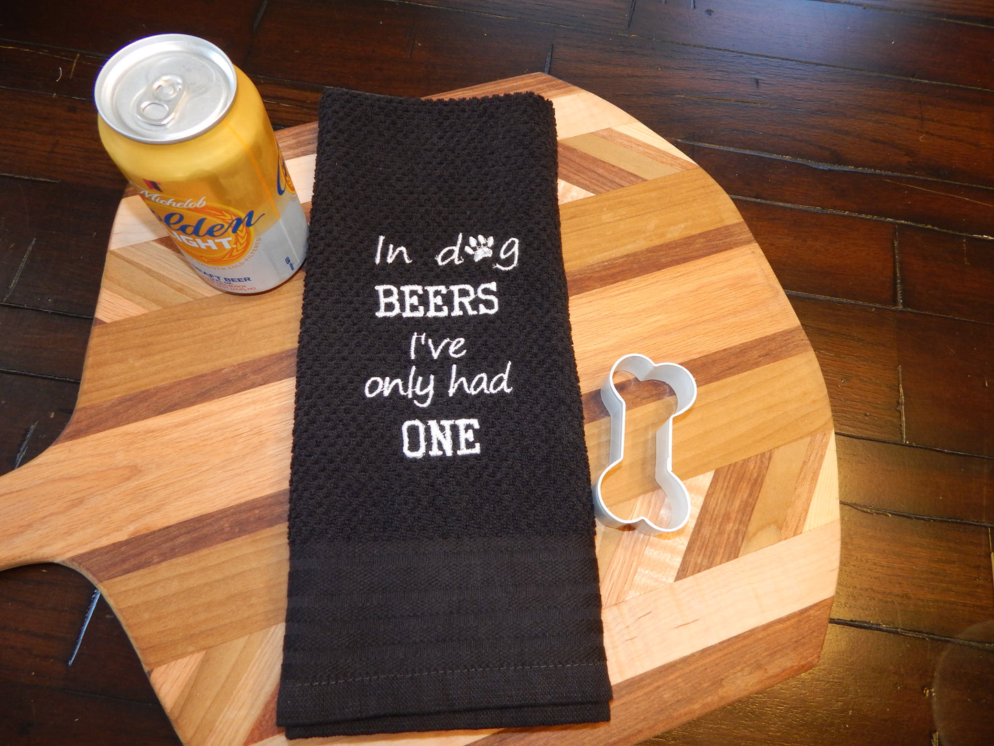 Dog Funny | Dog Beers | Dog Years | Funny Bar Towel | Beer Lover | Dog Lover | Gift for dog owner | Beer Drinker | Bar | Kitchen | Embroider