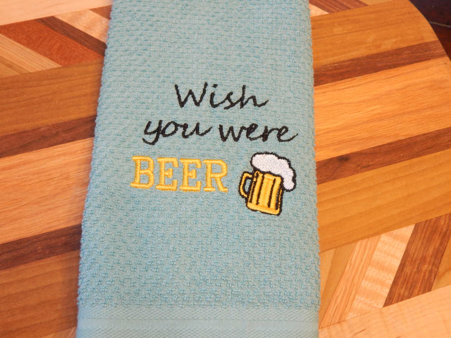 Funny Beer Towel | Bar Towel | Wish you were Beer | Gift for him | Gift for Her | Dad | Beer | Wish you were here | Beer Fridge | Beer Mug