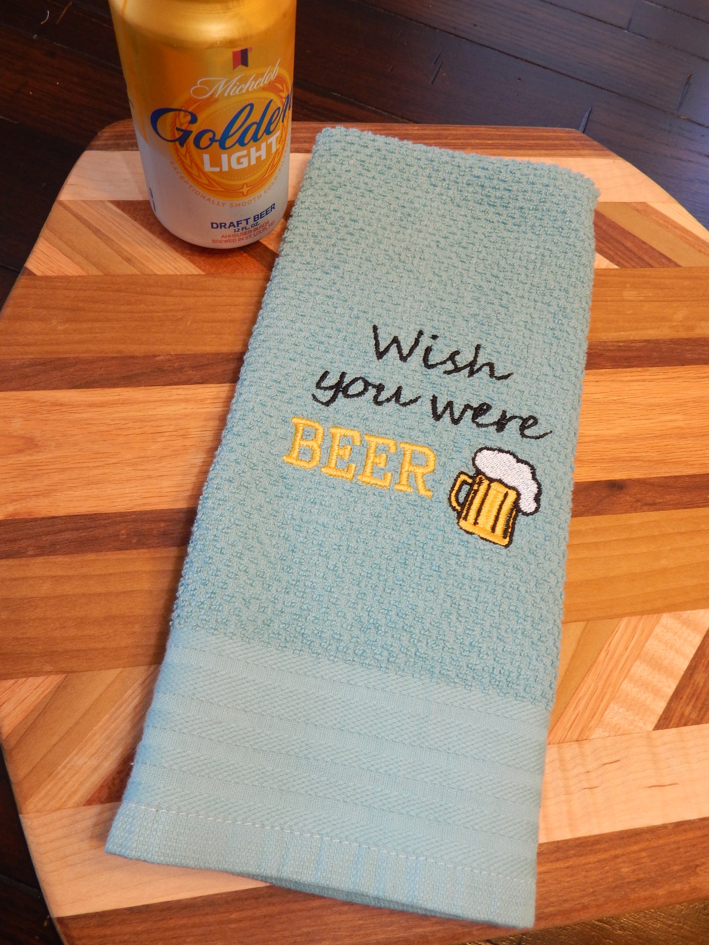 Funny Beer Towel | Bar Towel | Wish you were Beer | Gift for him | Gift for Her | Dad | Beer | Wish you were here | Beer Fridge | Beer Mug