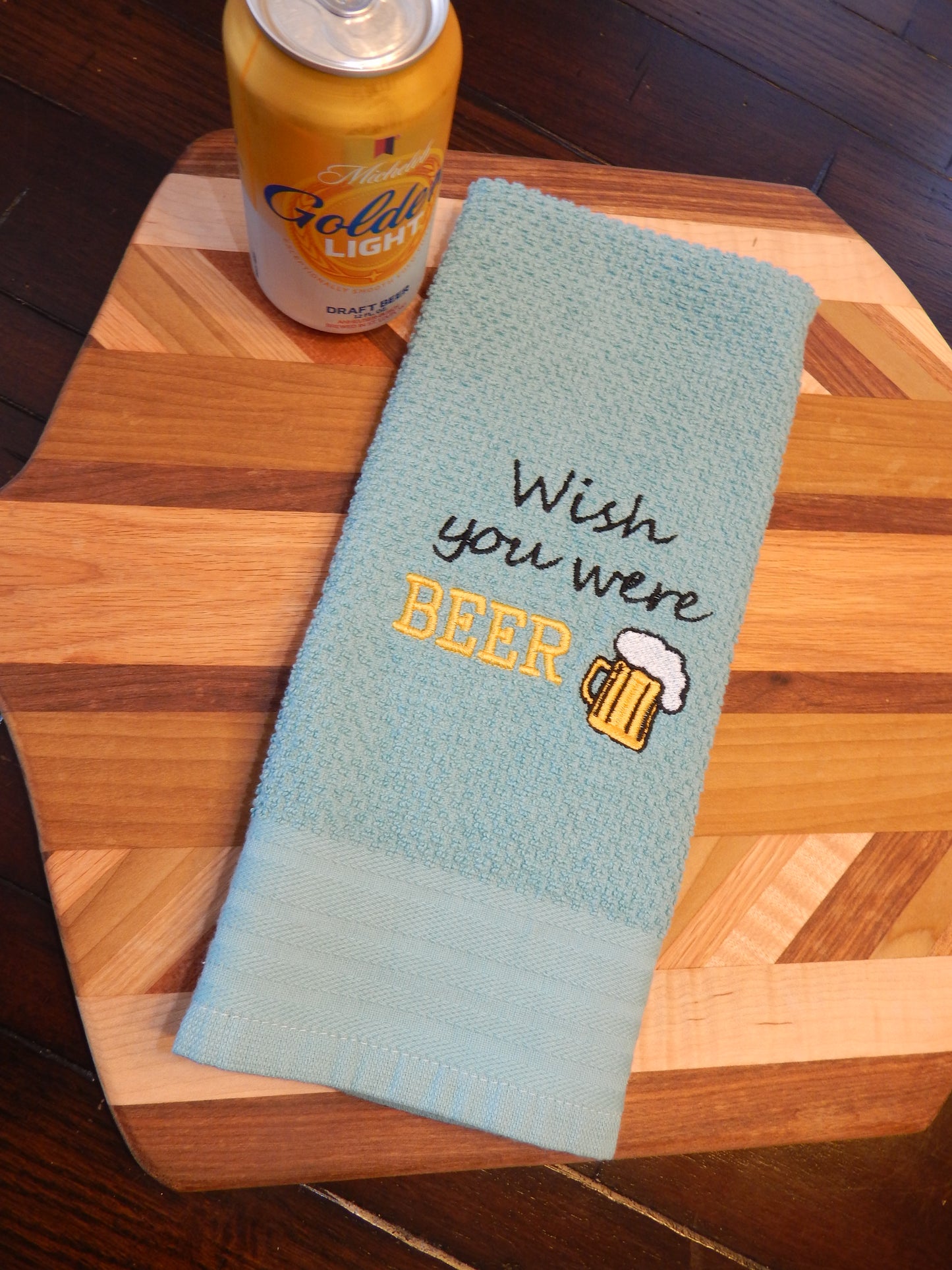 Funny Beer Towel | Bar Towel | Wish you were Beer | Gift for him | Gift for Her | Dad | Beer | Wish you were here | Beer Fridge | Beer Mug