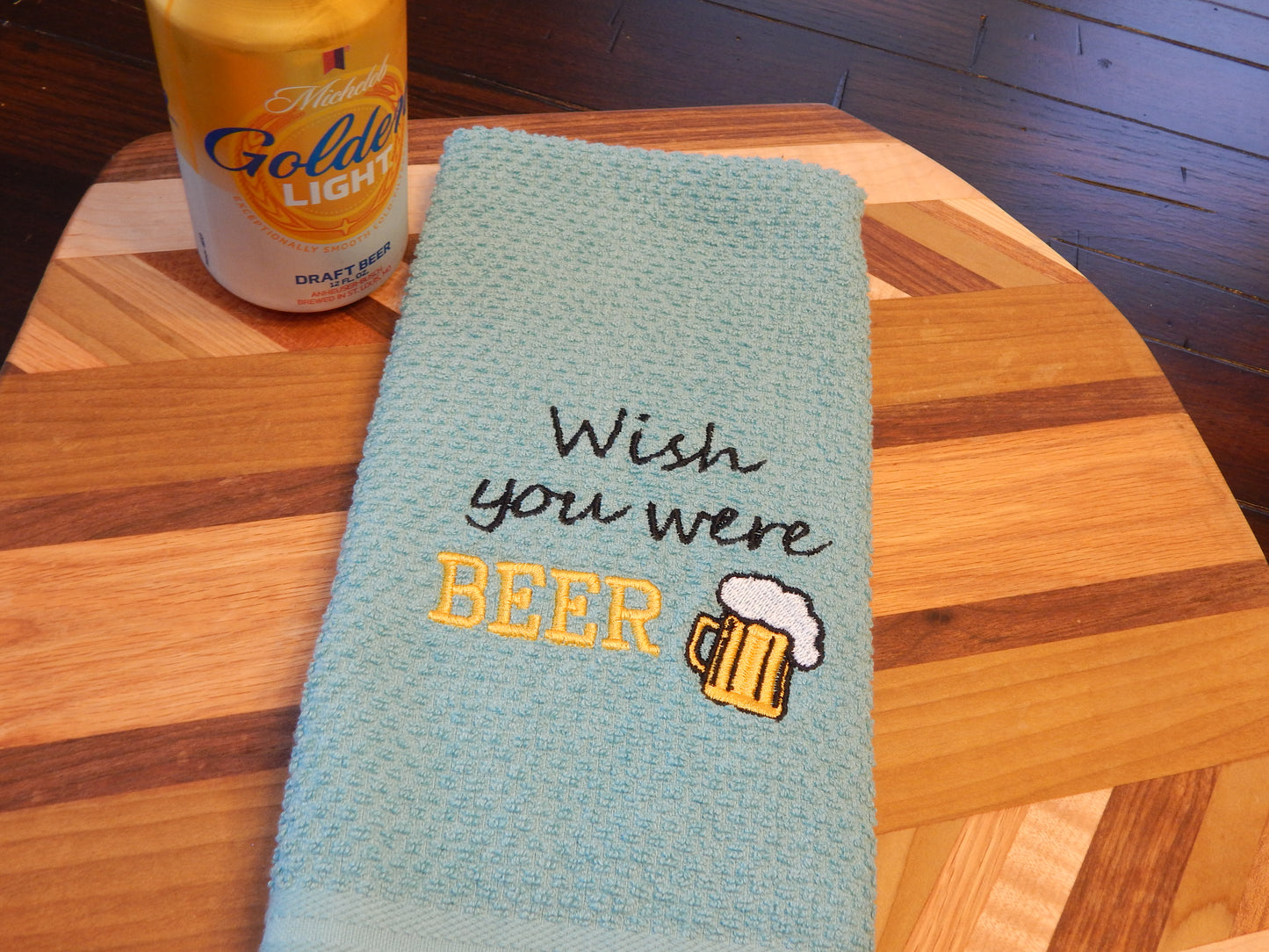 Funny Beer Towel | Bar Towel | Wish you were Beer | Gift for him | Gift for Her | Dad | Beer | Wish you were here | Beer Fridge | Beer Mug