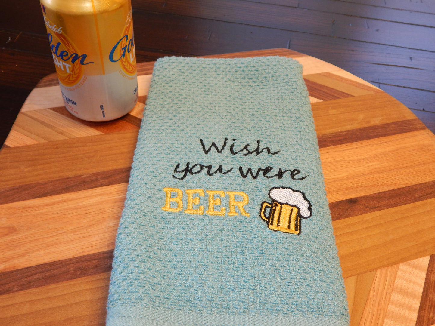 Funny Beer Towel | Bar Towel | Wish you were Beer | Gift for him | Gift for Her | Dad | Beer | Wish you were here | Beer Fridge | Beer Mug