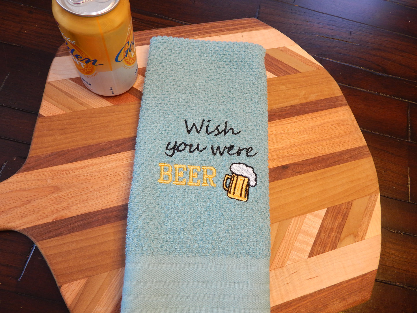 Funny Beer Towel | Bar Towel | Wish you were Beer | Gift for him | Gift for Her | Dad | Beer | Wish you were here | Beer Fridge | Beer Mug