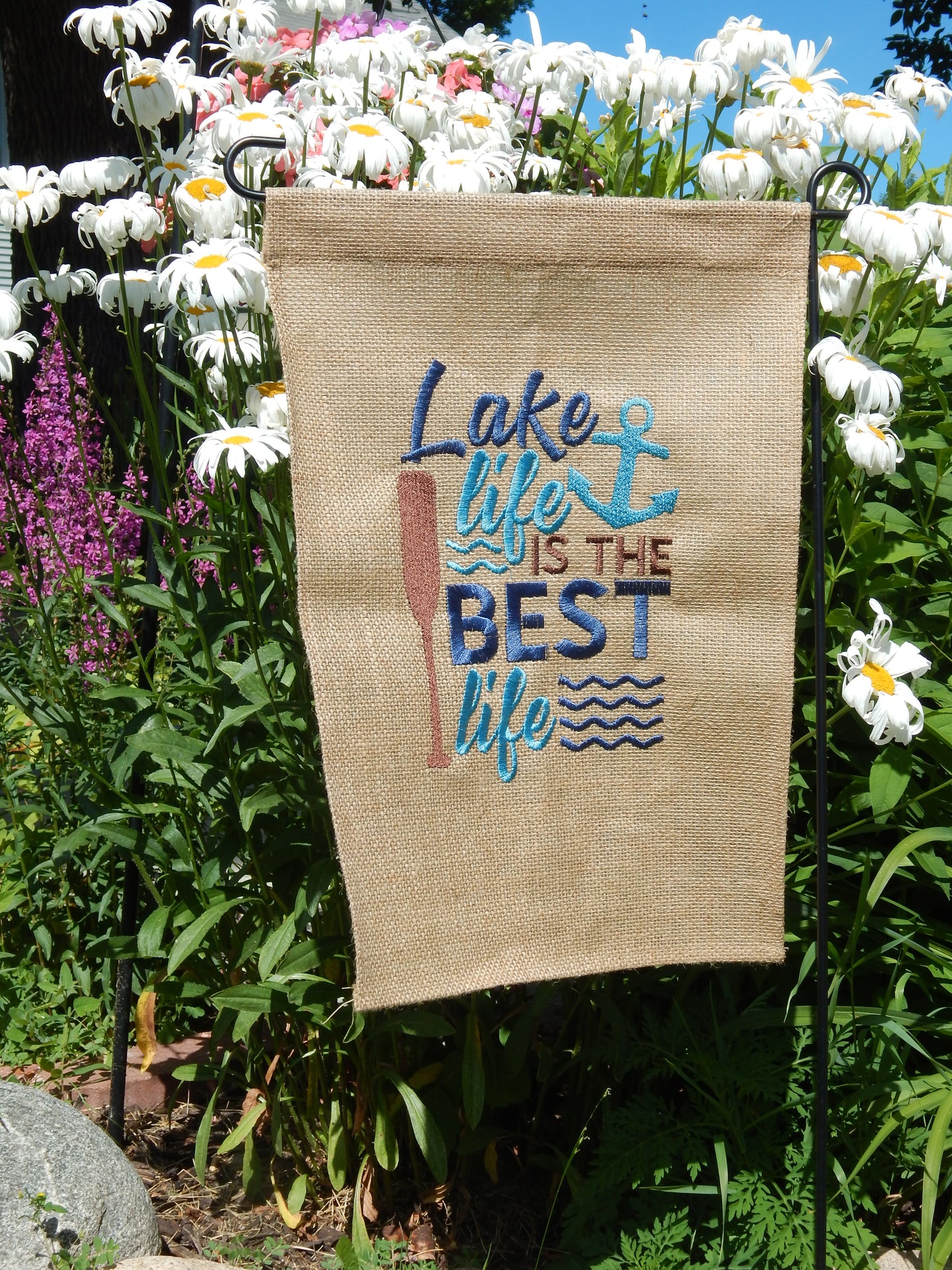 Lake House Garden Flag | Lake Life | Welcome | Welcome to our Lake Home | Custom | Outdoor decoration | Personalize | Embroidery | Garden