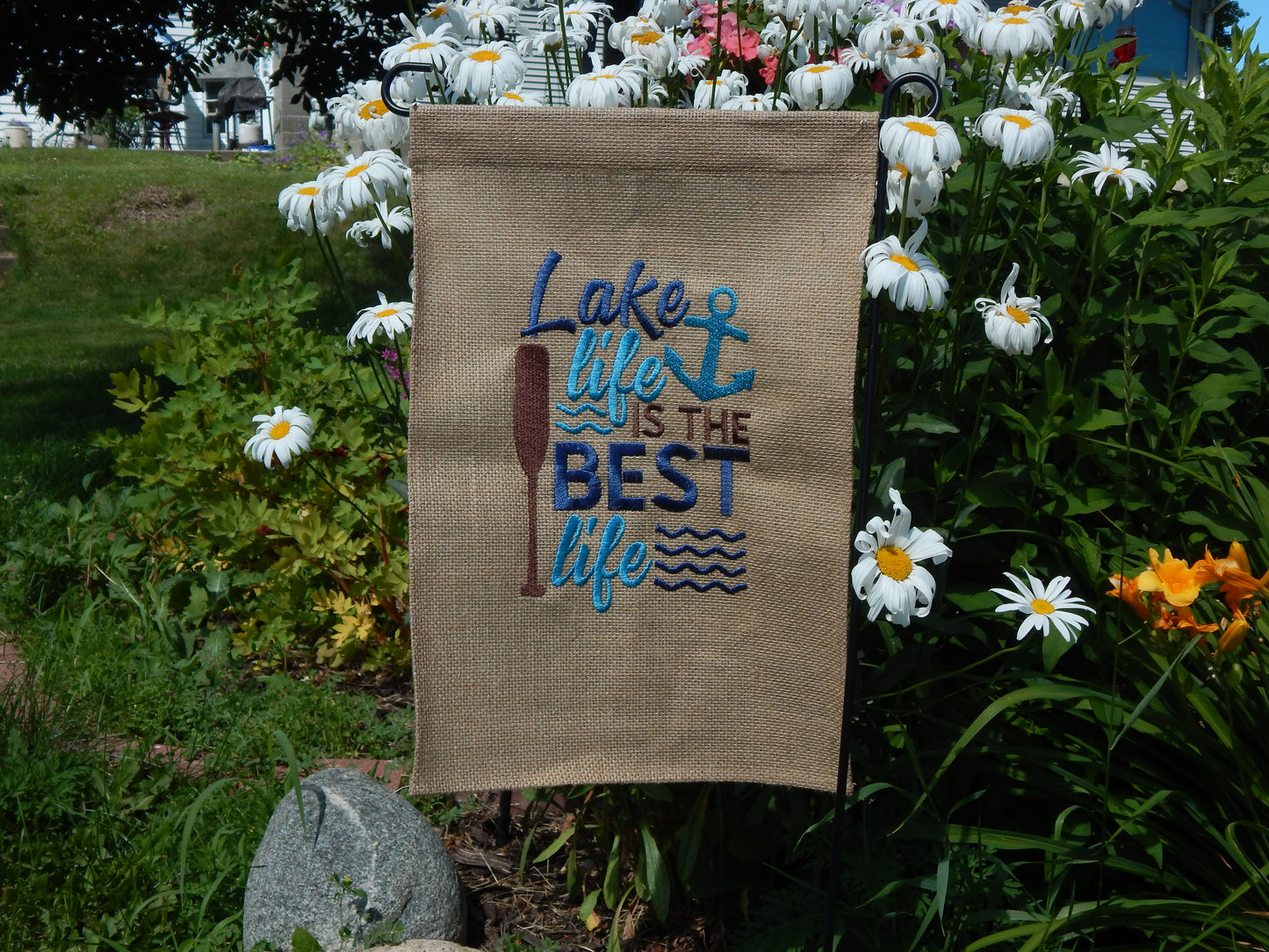 Lake House Garden Flag | Lake Life | Welcome | Welcome to our Lake Home | Custom | Outdoor decoration | Personalize | Embroidery | Garden