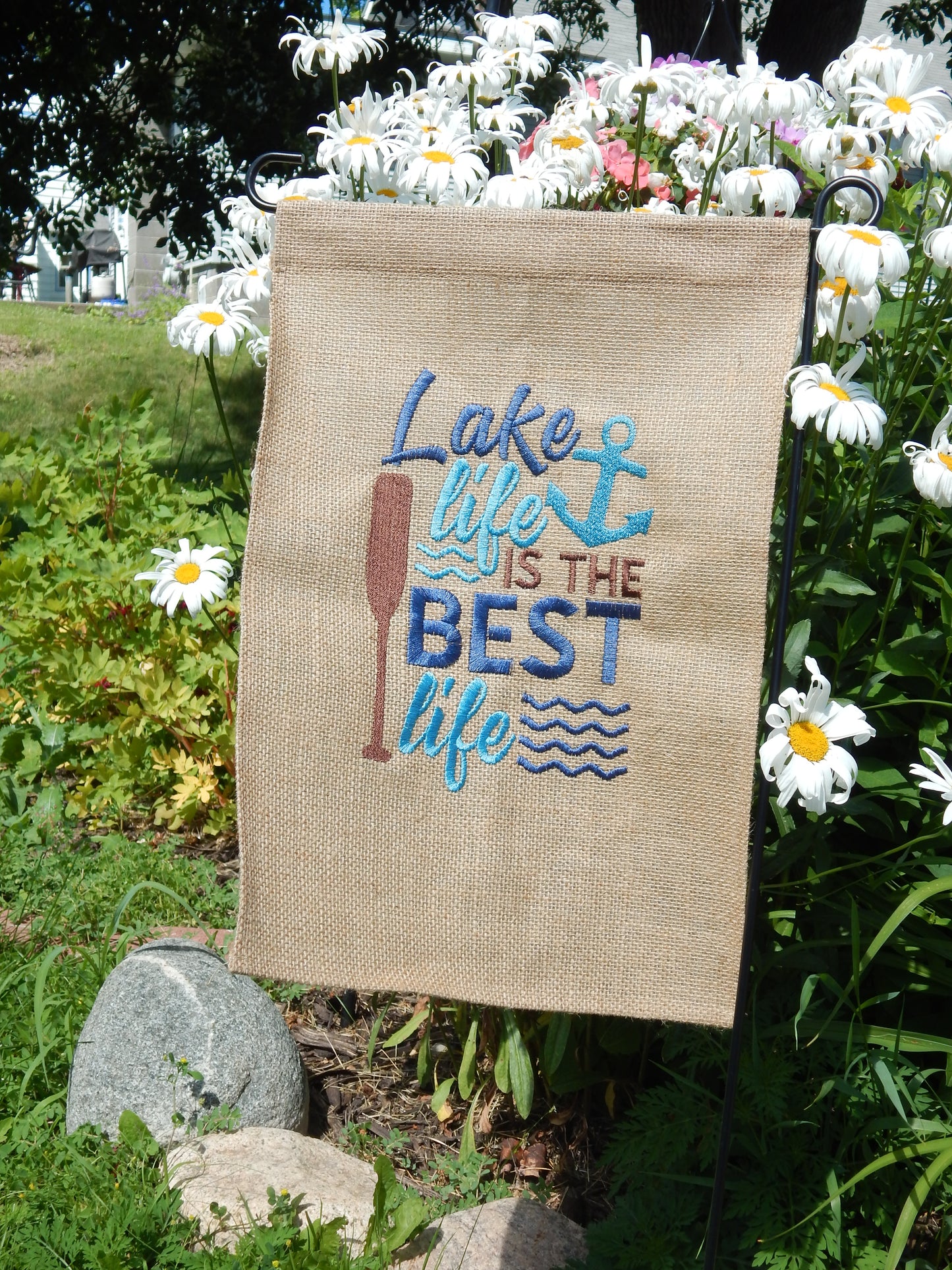 Lake House Garden Flag | Lake Life | Welcome | Welcome to our Lake Home | Custom | Outdoor decoration | Personalize | Embroidery | Garden