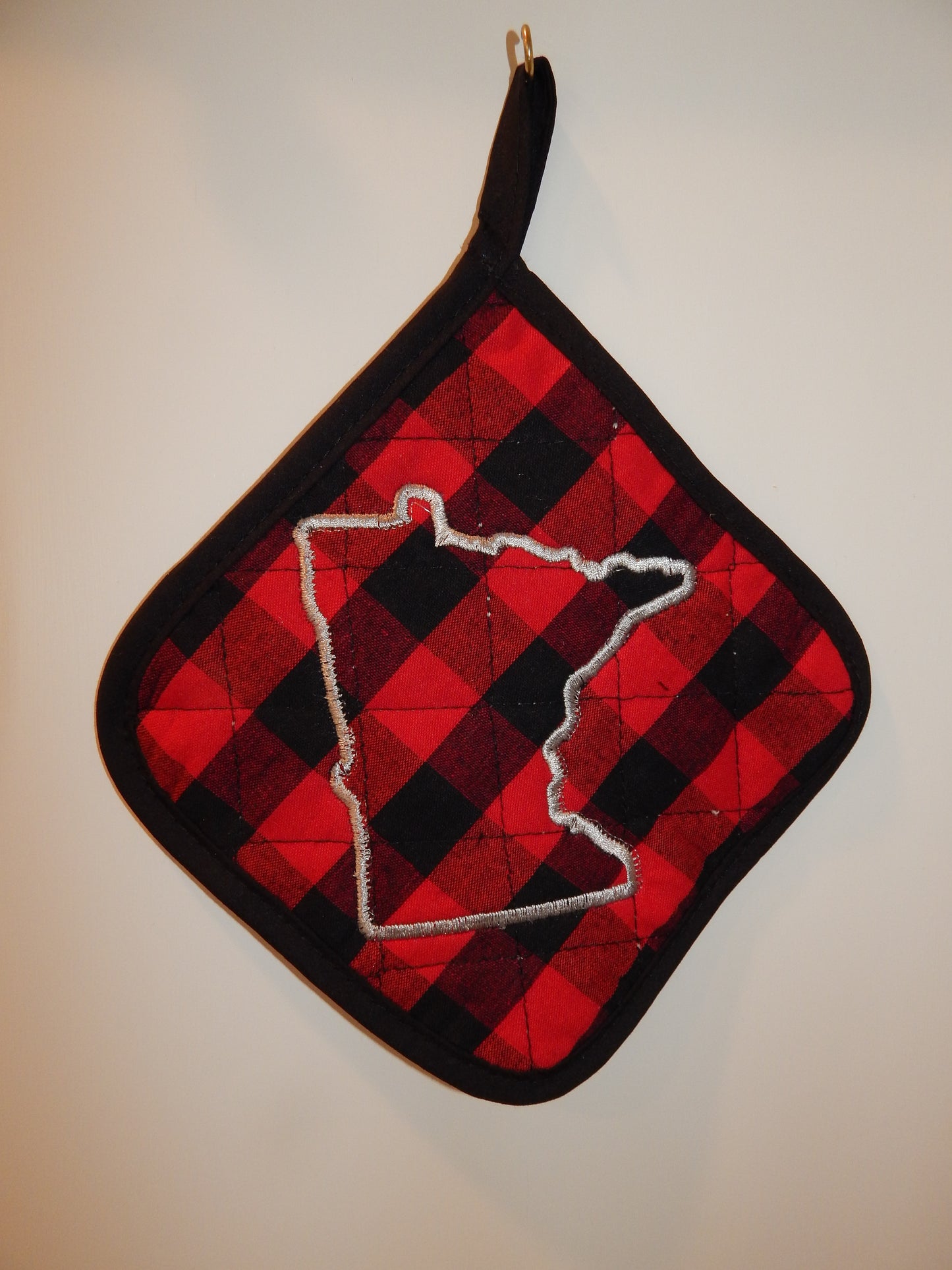 State Kitchen Decoration | Custom State Embroidery | Minnesota | Add City | Wedding Gift | Bridal Shower | Love your State | Buffalo Plaid