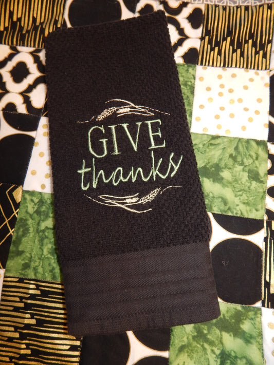 Give Thanks | Fall Towels | Fall Decorations | Thanksgiving Decoration | Host | Hostess Gift | Fall Gift | Gift for her | Thankful | Kitchen