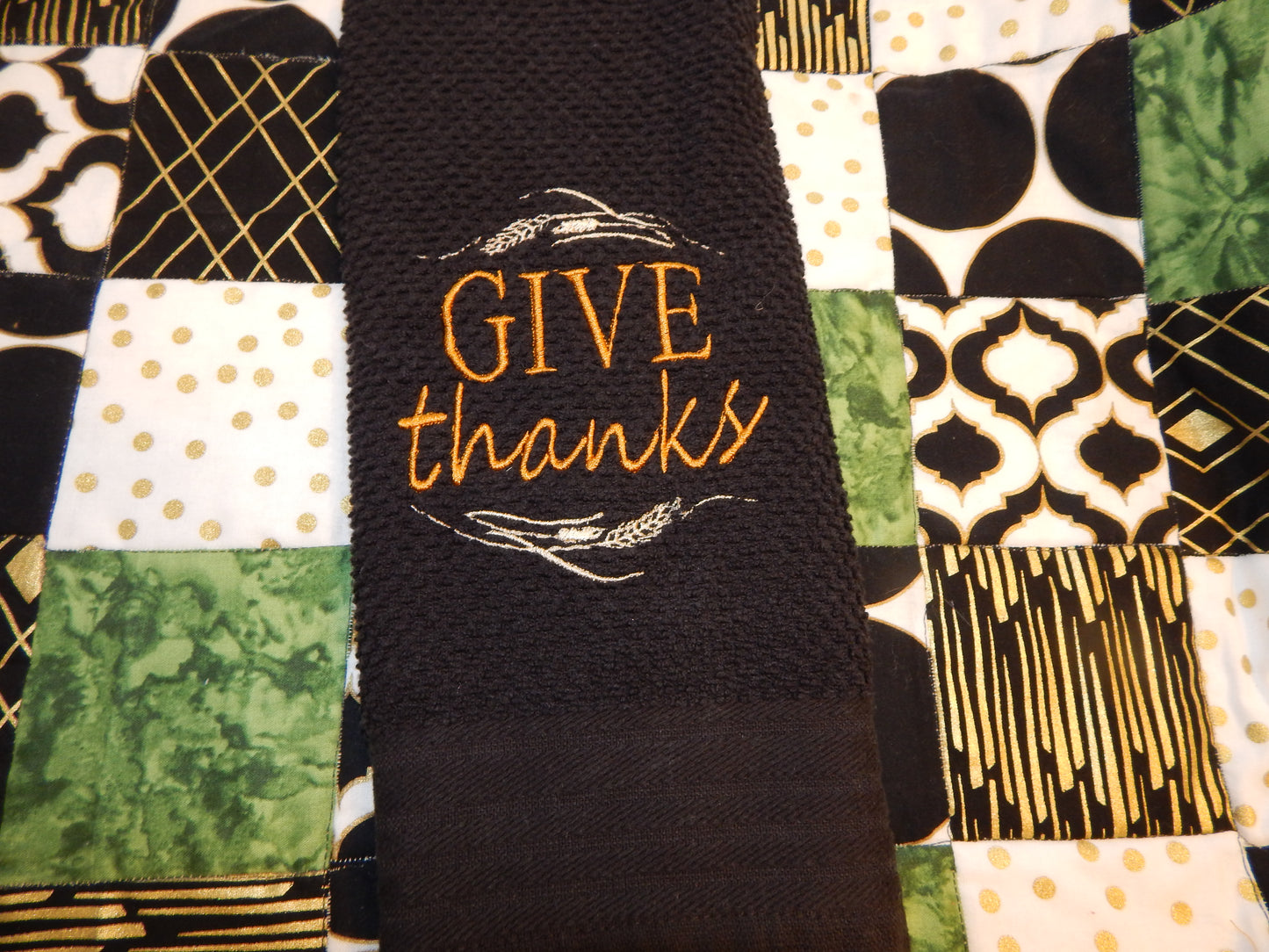 Give Thanks | Fall Towels | Fall Decorations | Thanksgiving Decoration | Host | Hostess Gift | Fall Gift | Gift for her | Thankful | Kitchen