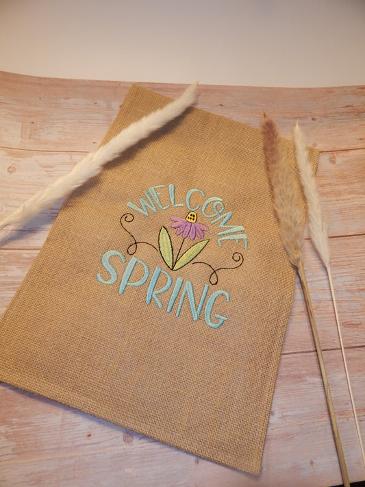 Spring Garden Flag | April Showers | May Flowers| Housewarming | Gift | Garden | Customize | Embroidered Flag | Decoration | Welcome Spring|