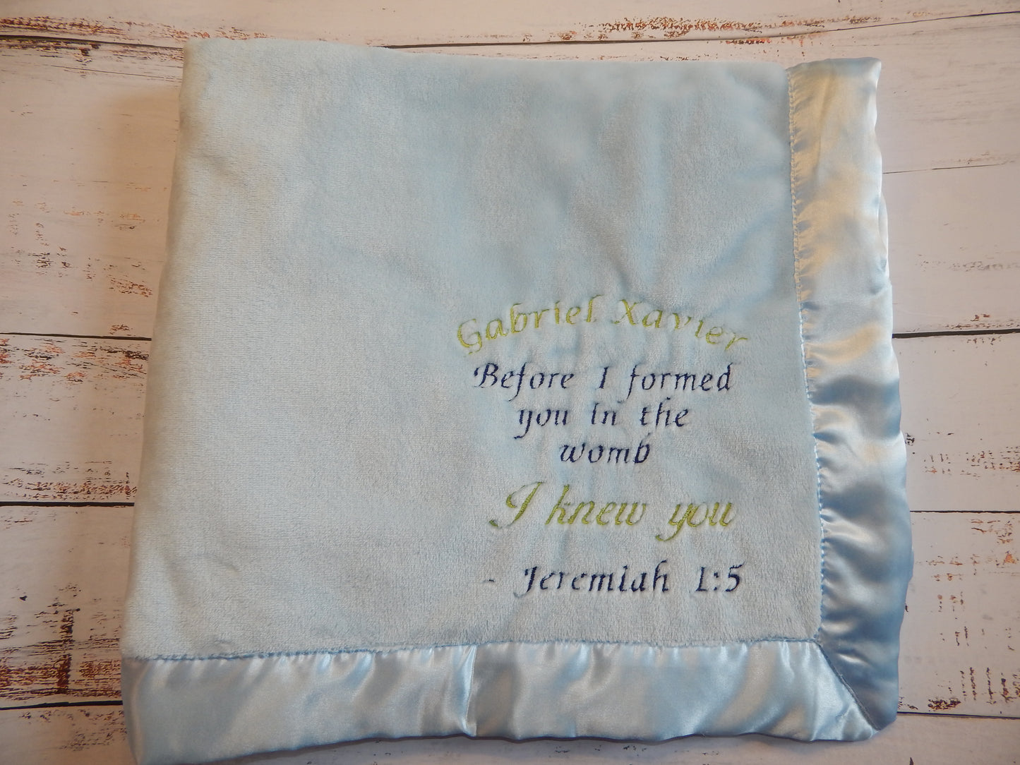 Custom Religious Baby Blanket | Baptism Baby Gift | Baptism Personalization | Baby Name | Baptism Date | Godchild | Jeremiah 1:5