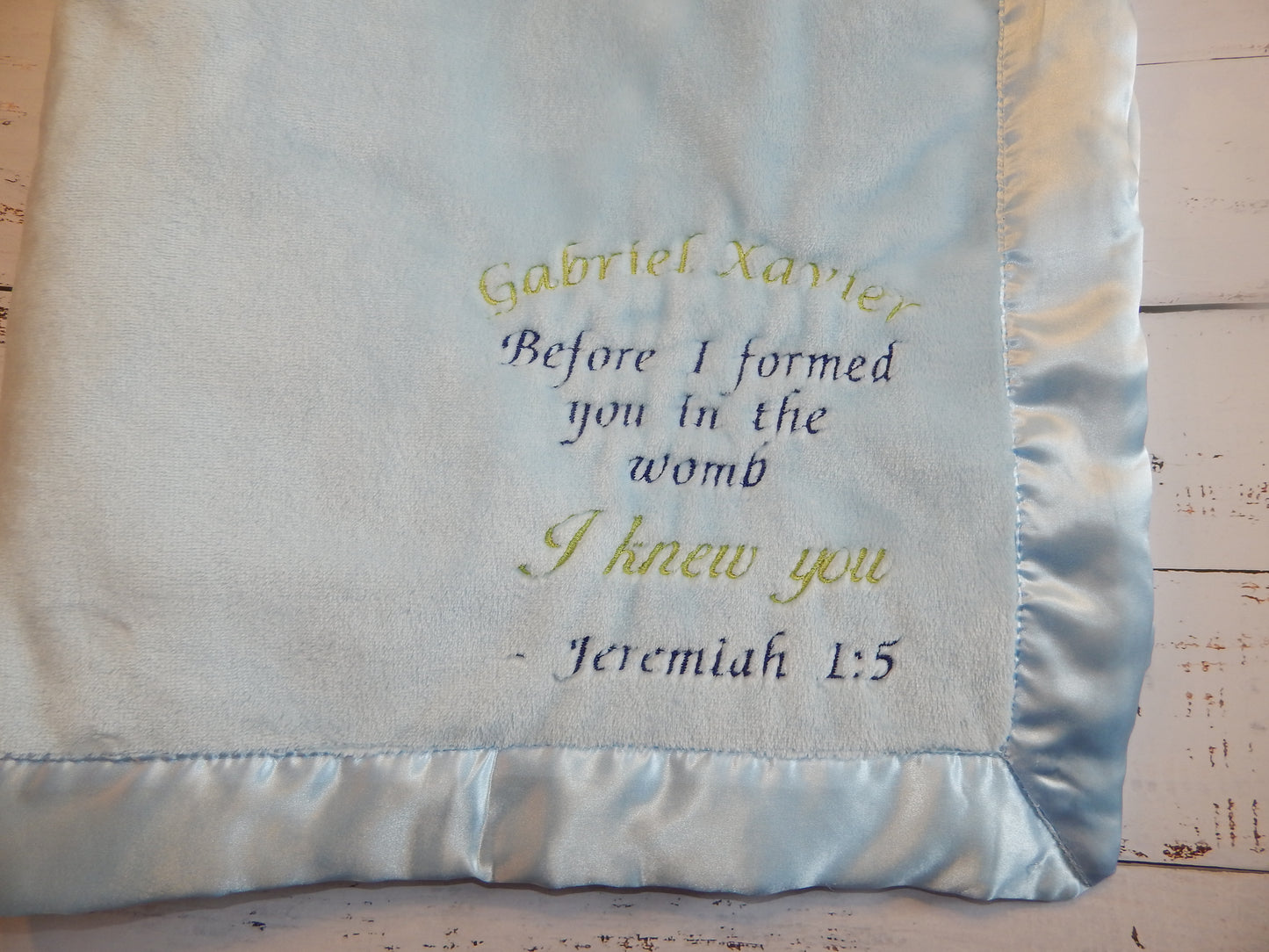 Custom Religious Baby Blanket | Baptism Baby Gift | Baptism Personalization | Baby Name | Baptism Date | Godchild | Jeremiah 1:5