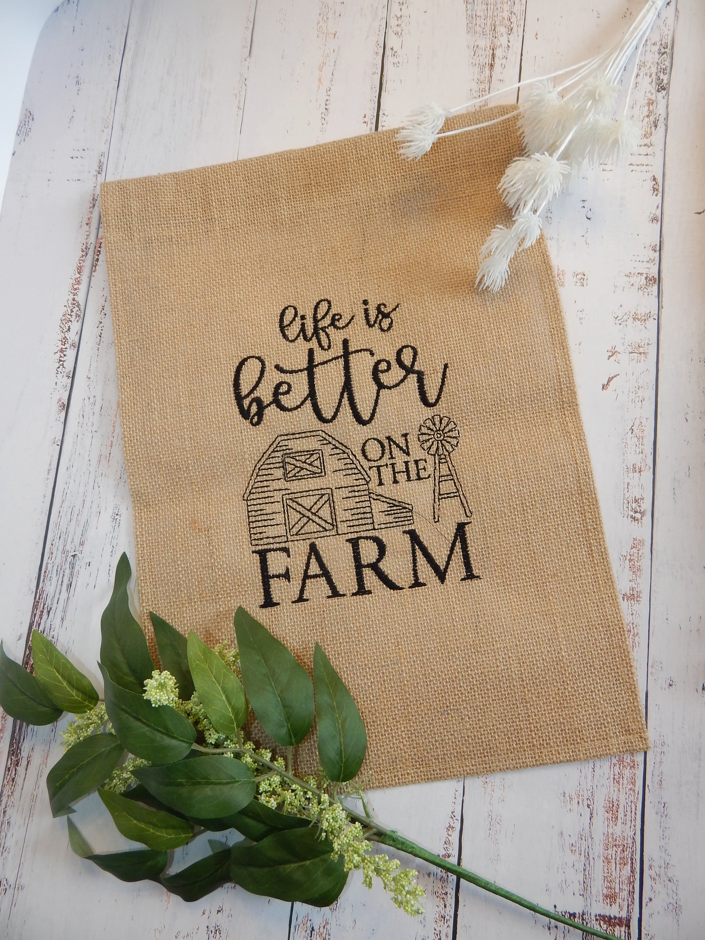 Life is Better on the Farm | Farming | Farm Decoration | Outdoor Farm Decor | Gift | Farm Gift | Garden Flag | Embroidered | Personalize