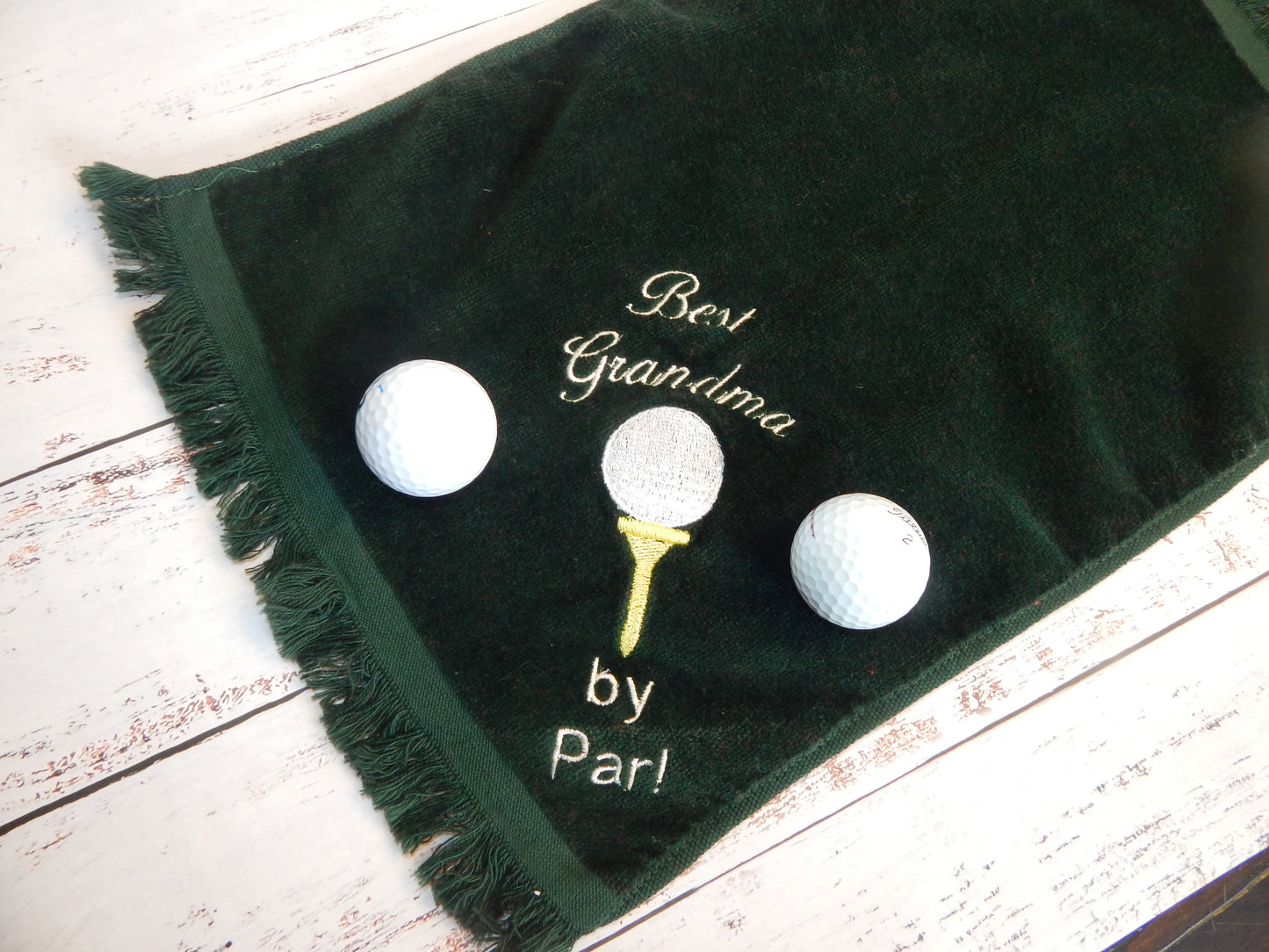 Mom Golf Towel | Grandma | Dad | Grandpa| By Par | Mother's Day | Father's Day | Embroidered Golf Towel | Gift | Golfer | Love Golf | Pun