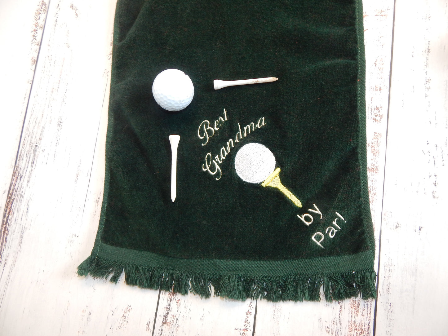 Mom Golf Towel | Grandma | Dad | Grandpa| By Par | Mother's Day | Father's Day | Embroidered Golf Towel | Gift | Golfer | Love Golf | Pun