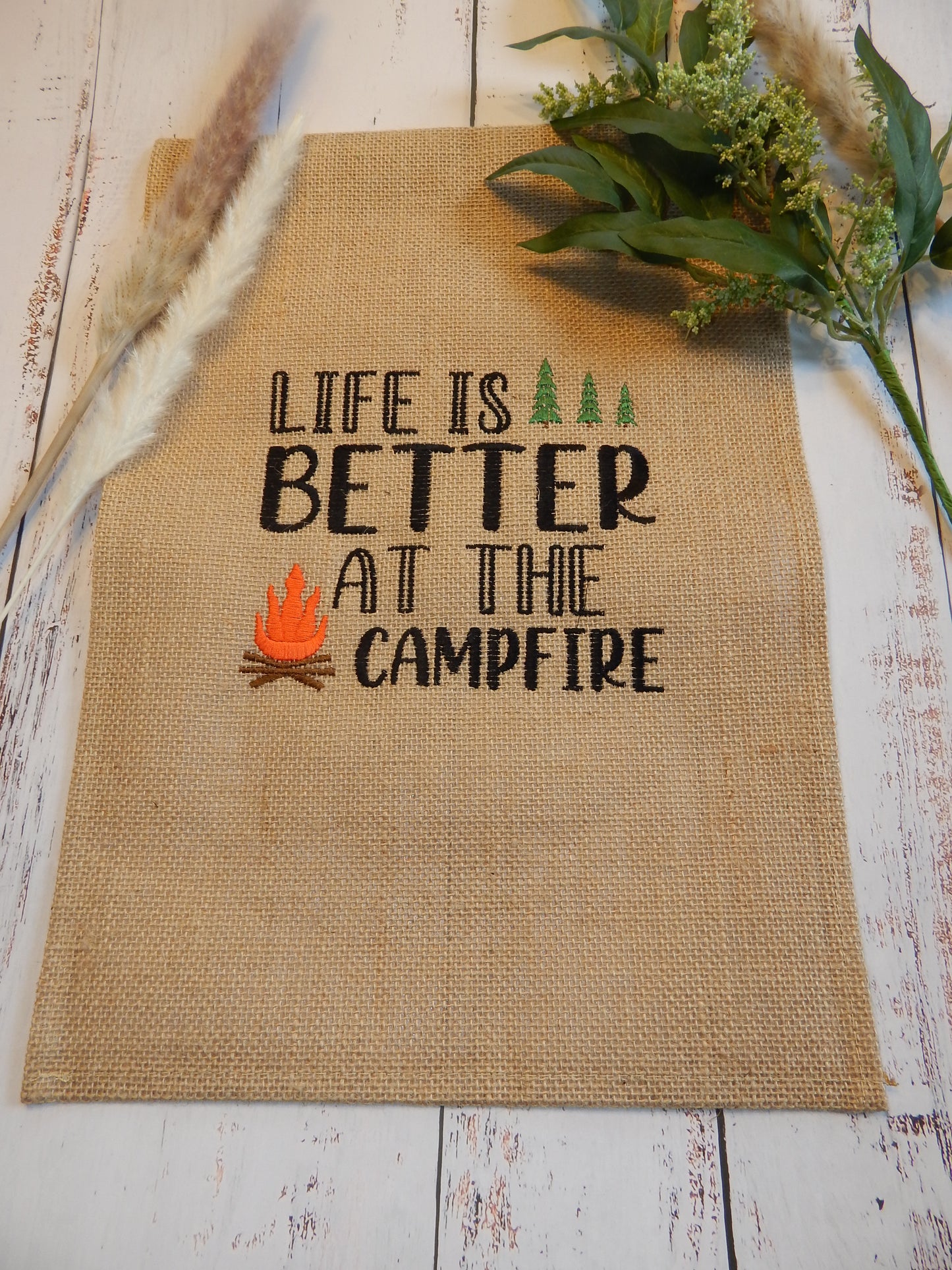 Camper | Cabin | Garden Flag | Camping | Camp Fire | Bon Fire Decoration | Summer Garden Flag | Summer Gift | Customize | Personalize | Fire